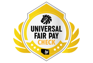 Das Logo für die Auszeichnung Universal Fair Pay Check